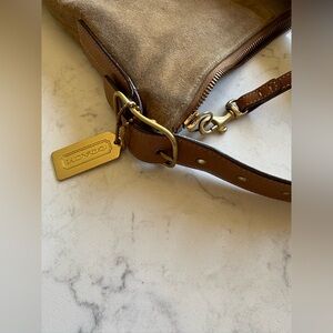 Vintage Coach Suede Shoulder Bag